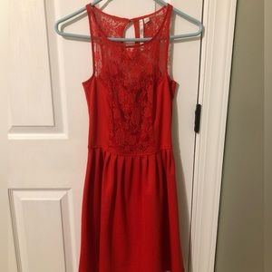 Red Dress with Lace
